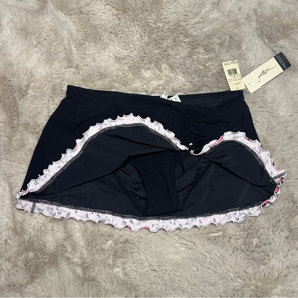 NWT Profile by Gottex Black Skirt with Ruffled Hem - Picture 4 of 6
